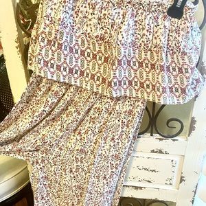 NWT Japna Tiered Flared Leg Jumpsuit